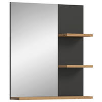 Wandspiegel Canu Basalt Eiche Artisan Nachbildung B/H/T: ca. 63x73x16 cm Canu - Eiche/Basalt (63,00/73,00/16,00cm) - xonox.home