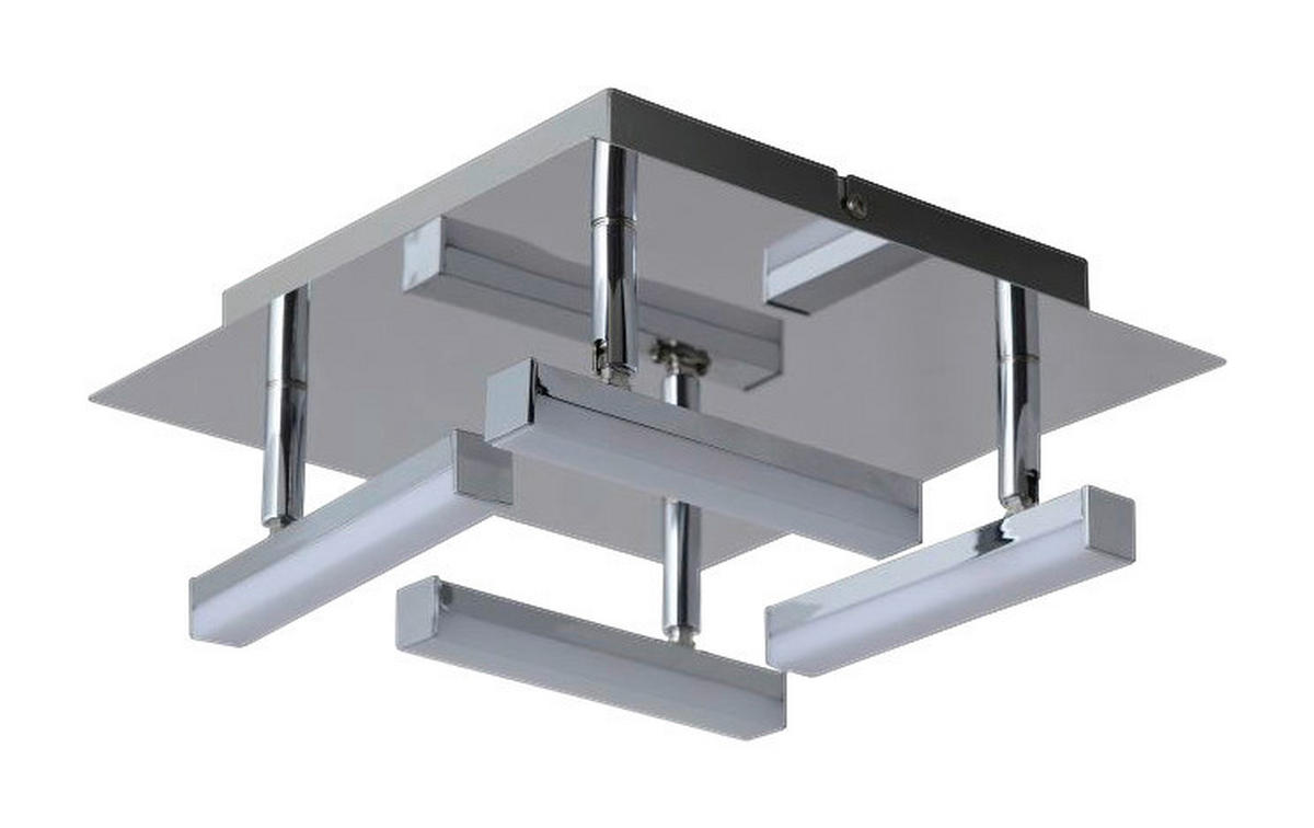 Näve Leuchten LED Deckenleuchte NV1228542 Chrom Metall Acryl B/H/T: ca. 25x11x25 cm null 4 Brennstellen Turin - Chrom (25,00/11,00/25,00cm) - Näve Leuchten