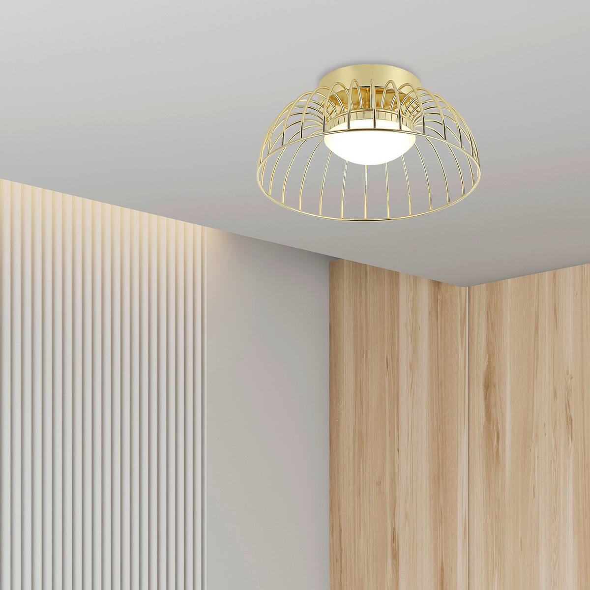 Lamkur Deckenleuchte gold Stahl B/H/L: ca. 27x27x17 cm Betsy - gold (17,00/27,00/27,00cm) - Lamkur