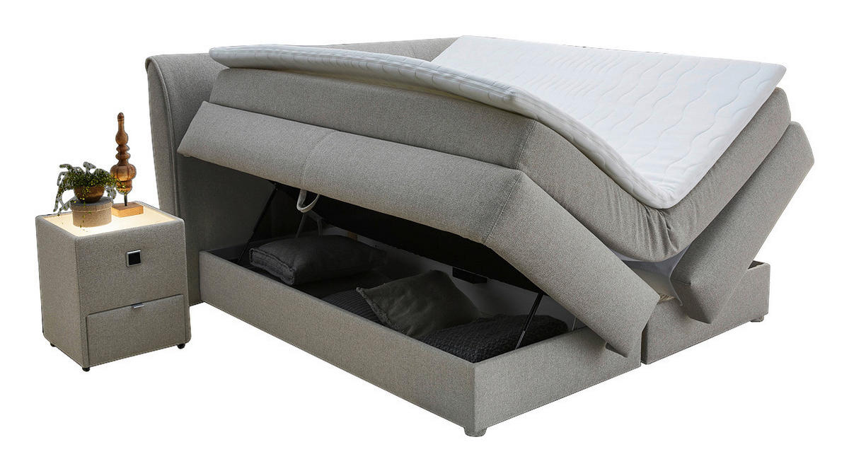 Boxspringbett  beige Liegefläche B/L: ca. 180x200 cm Carla_Boxspringbett - beige (190,00/113,00/220,00cm)