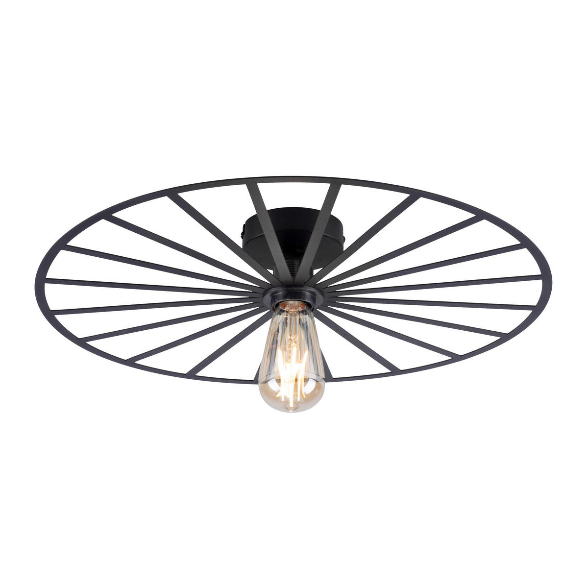 Just Light Wand-/Deckenleuchte SPIKE 15636-18 schwarz Metall H/D: ca. 9x50 cm E27 1 Brennstellen SPIKE - schwarz (50,00/9,00cm) - Just Light
