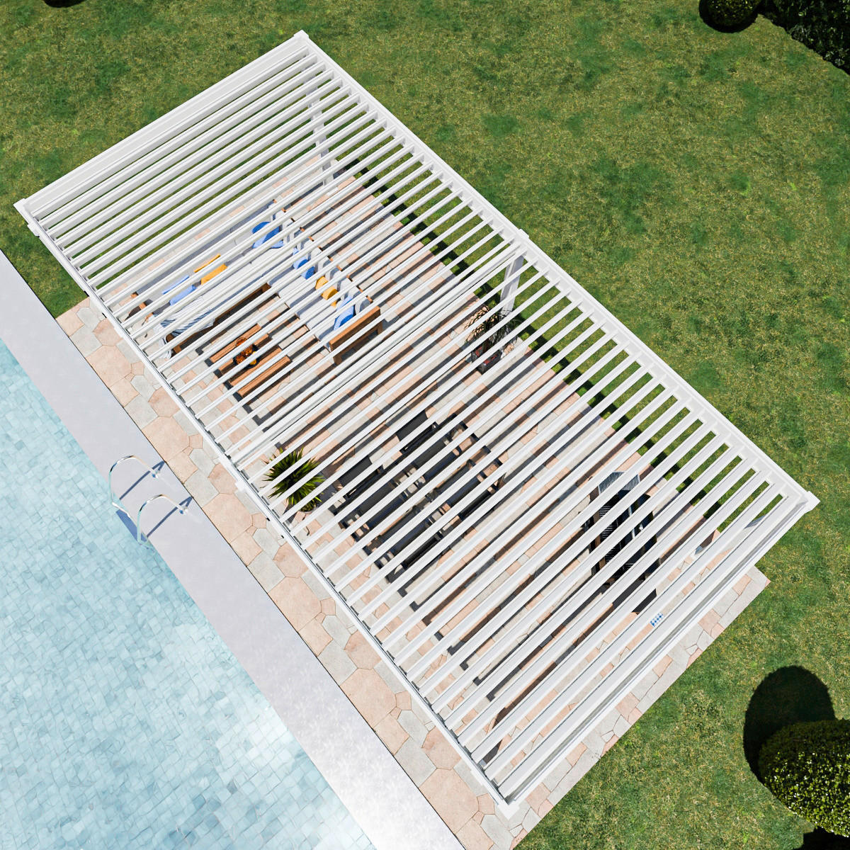 PergoLine Pergola Superior weiß Aluminium B/H/L: ca. 720x255x360 cm Superior - weiß (360,00/720,00/255,00cm) - PergoLine