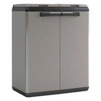 Keter Recyclingschrank Split Basic grau Kunststoff B/H/T: ca. 68x85x39 cm Split Basic - schwarz/grau (68,00/85,00/39,00cm) - Keter