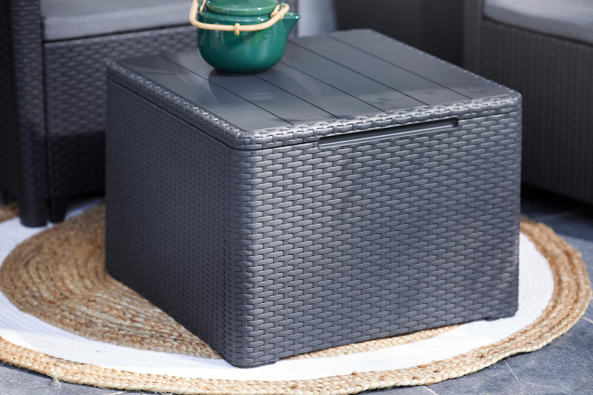 Jardin Aufbewahrungstisch Claire Graphit Polypropylen B/H/L: ca. 55,5x38,5x55,5 cm Claire - Graphit (55,50/55,50/38,50cm) - Jardin