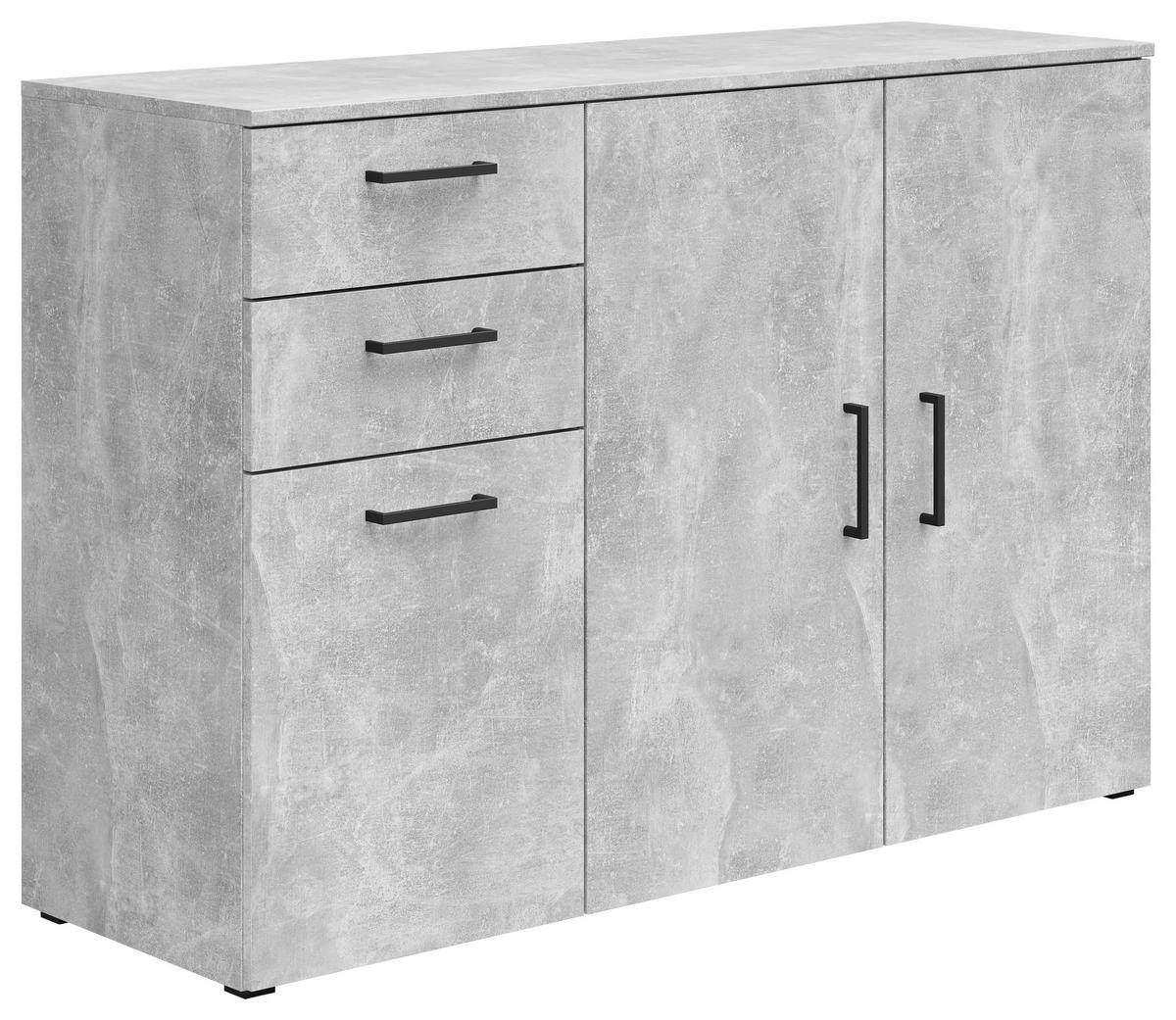 Kommode Multi-Stauraum Typ 28 Beton Optik B/H/T: ca. 120x83x40 cm Multi-Stauraum Typ 28 - Beton (120,00/83,00/40,00cm)
