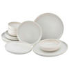 CreaTable Tafelservice Uno offwhite Steinzeug 12 tlg. Uno - offwhite - CreaTable