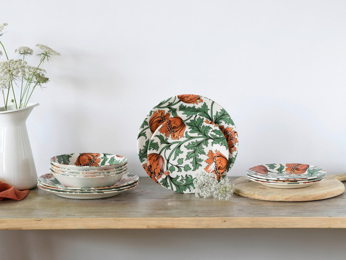CreaTable Kombiservice Florentina grün Steingut 12 tlg. Florentina - grün (30,00/30,00/25,00cm) - CreaTable