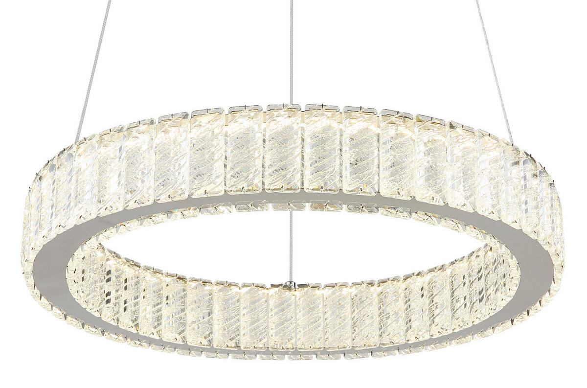 GLOBO Pendelleuchte Chrom Metall Acryl Chrom H/D: ca. 120x50 cm 1.0 Brennstellen 67162-50 - Chrom (50,00/120,00cm) - GLOBO