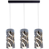 Pendelleuchte schwarz Metall Glas PVC B/H/L: ca. 14x120x68 cm LED-Pendelleuchte_Isabella - schwarz (68,00/14,00/120,00cm)