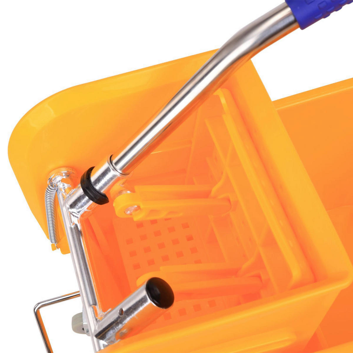 HOMCOM Putzwagen gelb Kunststoff B/H/T: ca. 63x67x27 cm Putzwagen - gelb (63,00/67,00/27,00cm) - HOMCOM