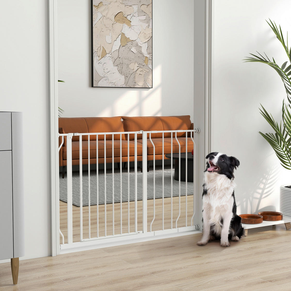 PawHut Schutzgitter weiß Kunststoff B/H/L: ca. 3x76x115 cm Schutzgitter - weiß (115,00/3,00/76,00cm) - PawHut