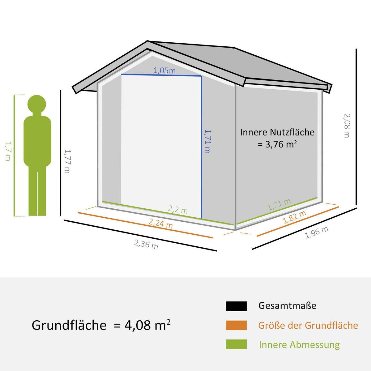 Outsunny Gartenhaus braun B/H/L: ca. 236x208x196 cm Gartenhaus - braun (196,00/236,00/208,00cm) - Outsunny