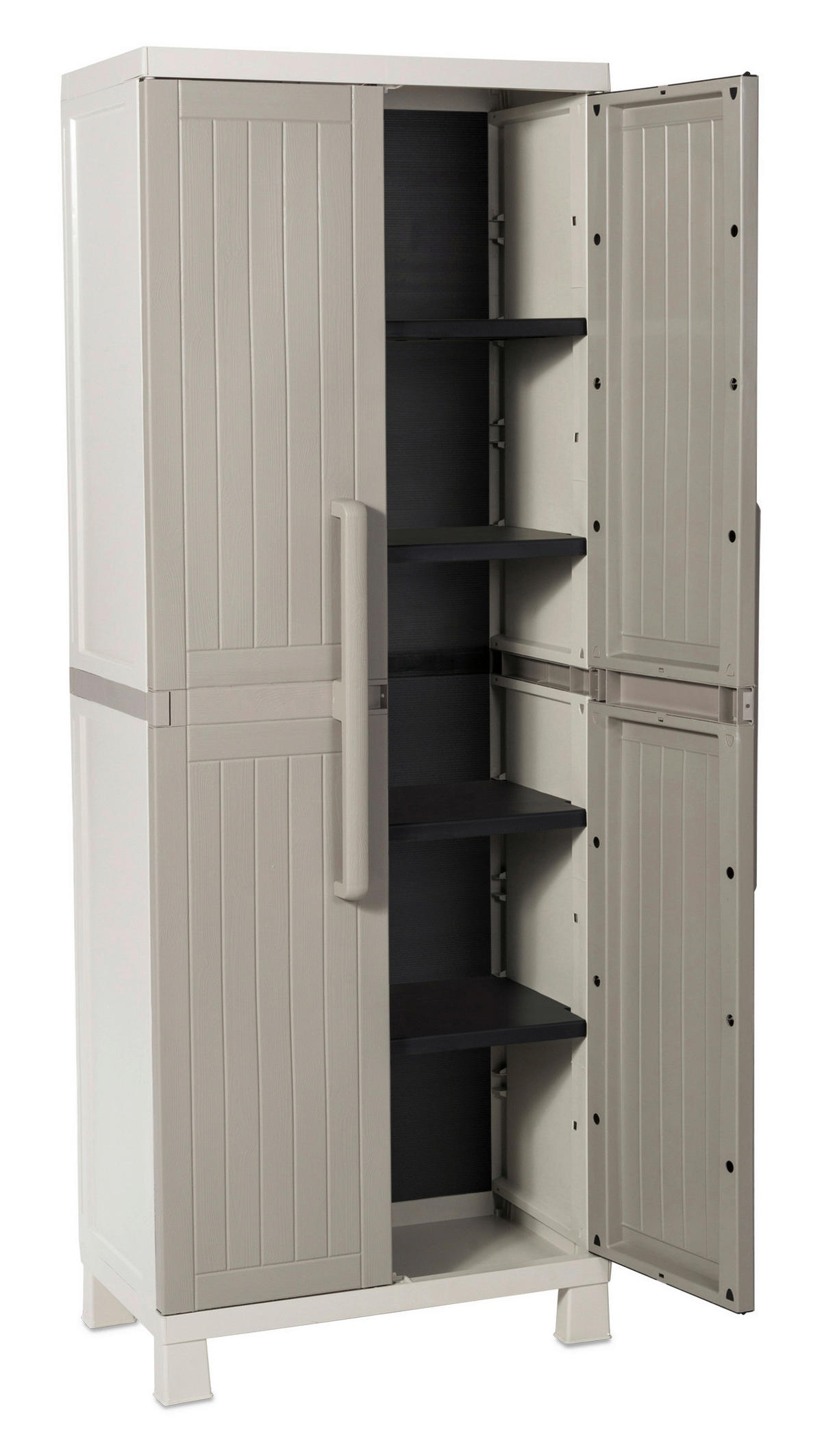 Toomax Kunststoffschrank Wood Midi hellgrau Kunststoff B/H/T: ca. 65x173x37 cm Wood Midi - hellgrau (65,00/173,00/37,00cm) - Toomax