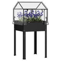 Outsunny Hochbeet schwarz Stahl B/H/L: ca. 60x120x60 cm Hochbeet - schwarz (60,00/60,00/120,00cm) - Outsunny