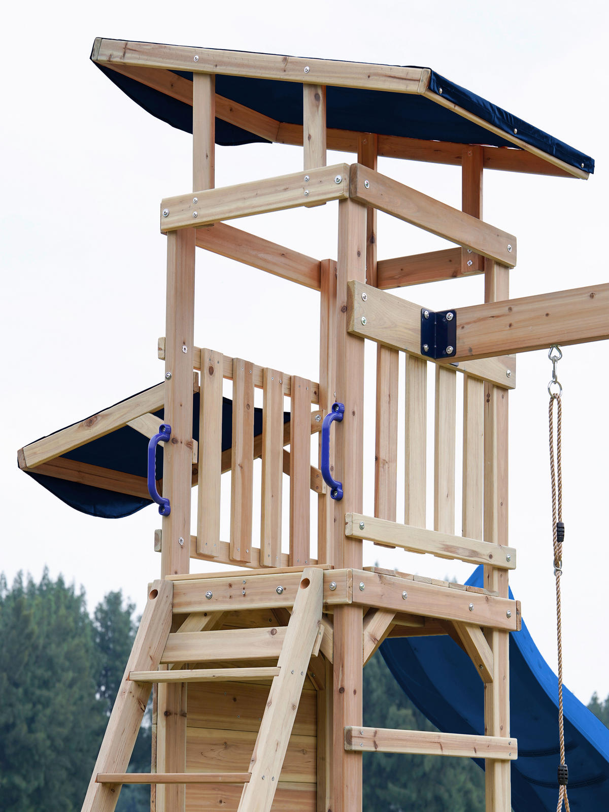 AXI Spielturm Malik braun B/H/L: ca. 345x270x336 cm Malik - braun/blau (336,00/345,00/270,00cm) - AXI