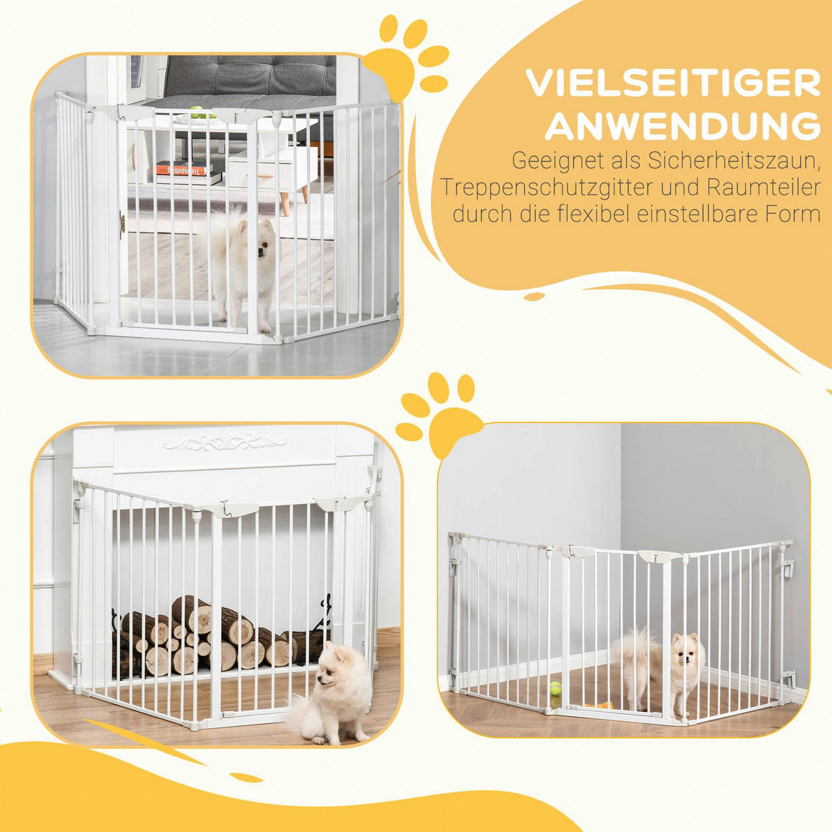 PawHut Absperrgitter Absperrgitter - (180,00/3,00/74,50cm) - PawHut