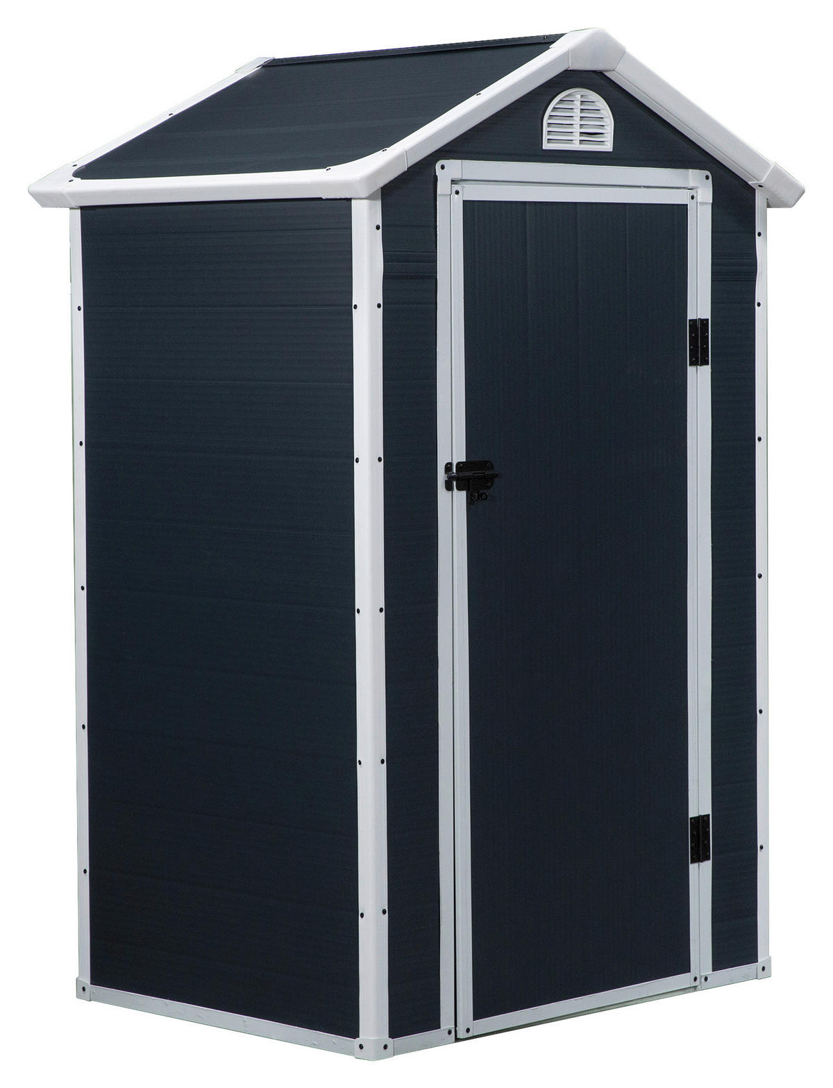 Outsunny Gartenhaus grau B/H/L: ca. 104x204x134 cm Gartenhaus_mit_Lüftungsfenster - grau (134,00/104,00/204,00cm) - Outsunny