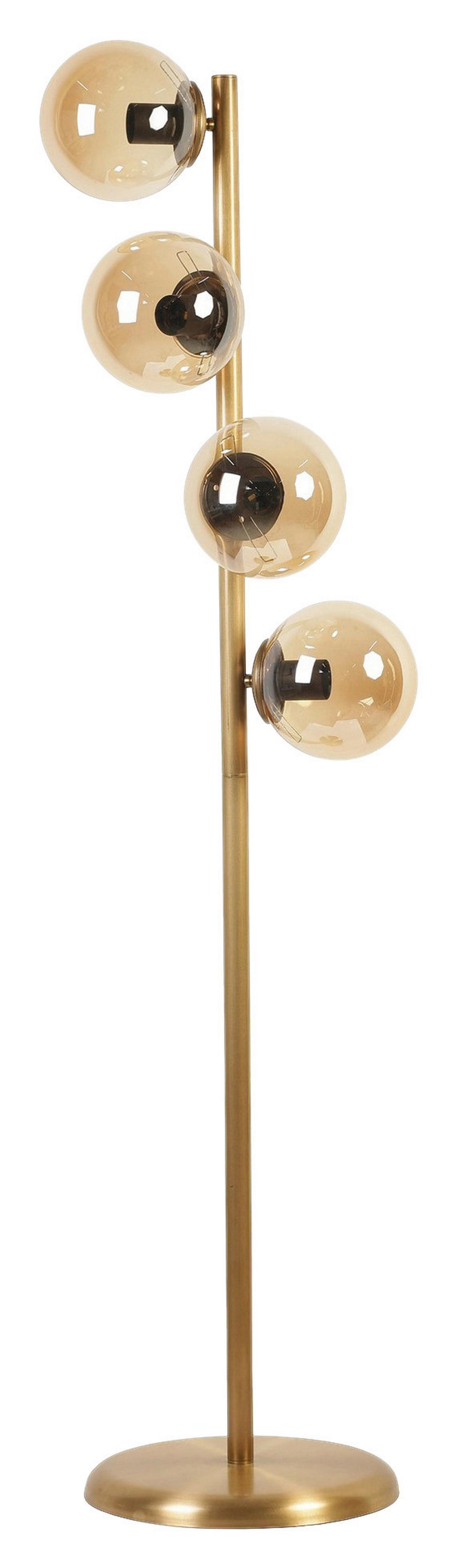 Opviq Stehleuchte gold Metall Glas B/H/L: ca. 30x137x30 cm E27 4 Brennstellen Stehleuchte_8728-2 - gold (30,00/30,00/137,00cm) - Opviq
