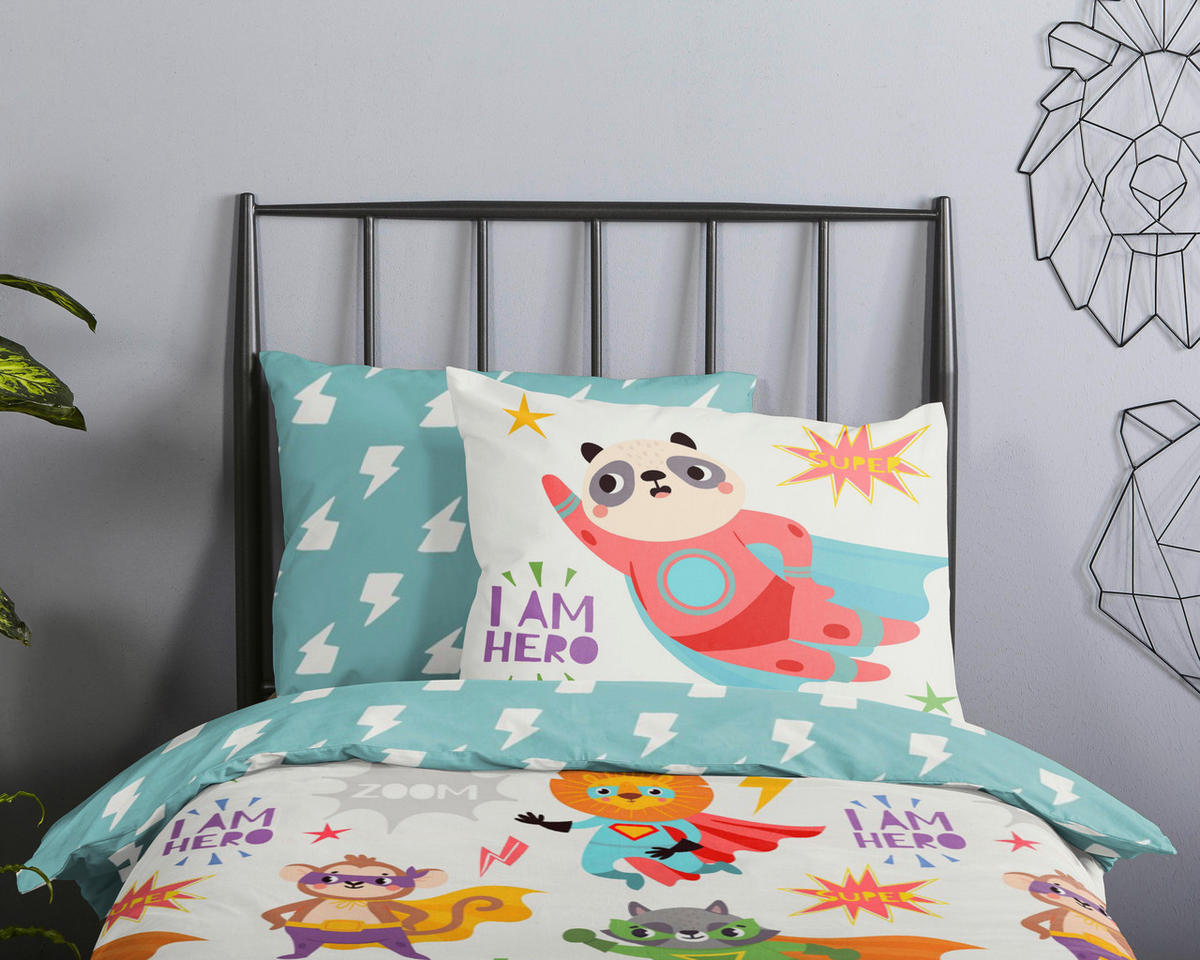 Bettwäsche Superhero Multi Baumwolle B/L: ca. 120x150 cm Superhero - Multi (120,00/150,00cm) - Good Morning