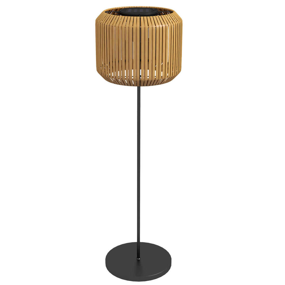 Solarleuchte 867-152V00YL gelb Edelstahl Polyrattan B/H/L: ca. 34x34x130 cm Rattan_Solarleuchte - gelb (130,00/34,00/34,00cm) - Outsunny