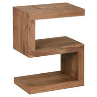 Beistelltisch natur Akazie B/H/T: ca. 44x60x30 cm Beistelltisch S Cube - natur (44,00/60,00/30,00cm) - Wohnling