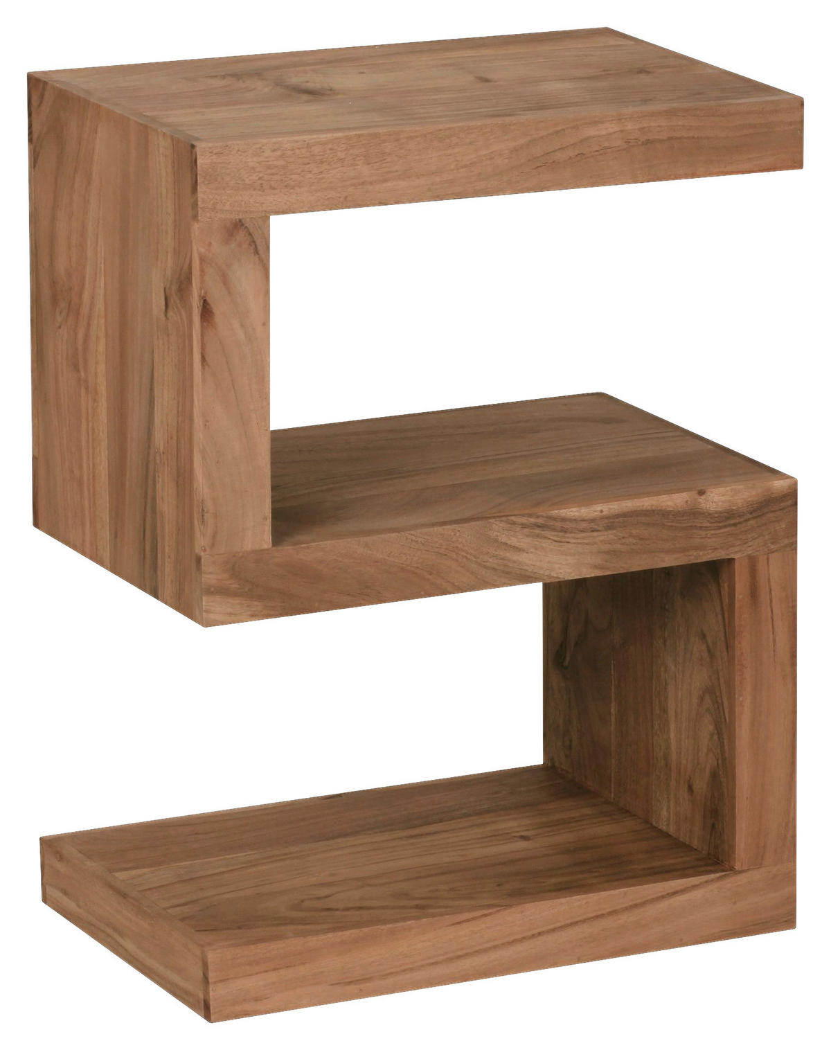 Beistelltisch natur Akazie B/H/T: ca. 44x60x30 cm Beistelltisch S Cube - natur (44,00/60,00/30,00cm) - Wohnling