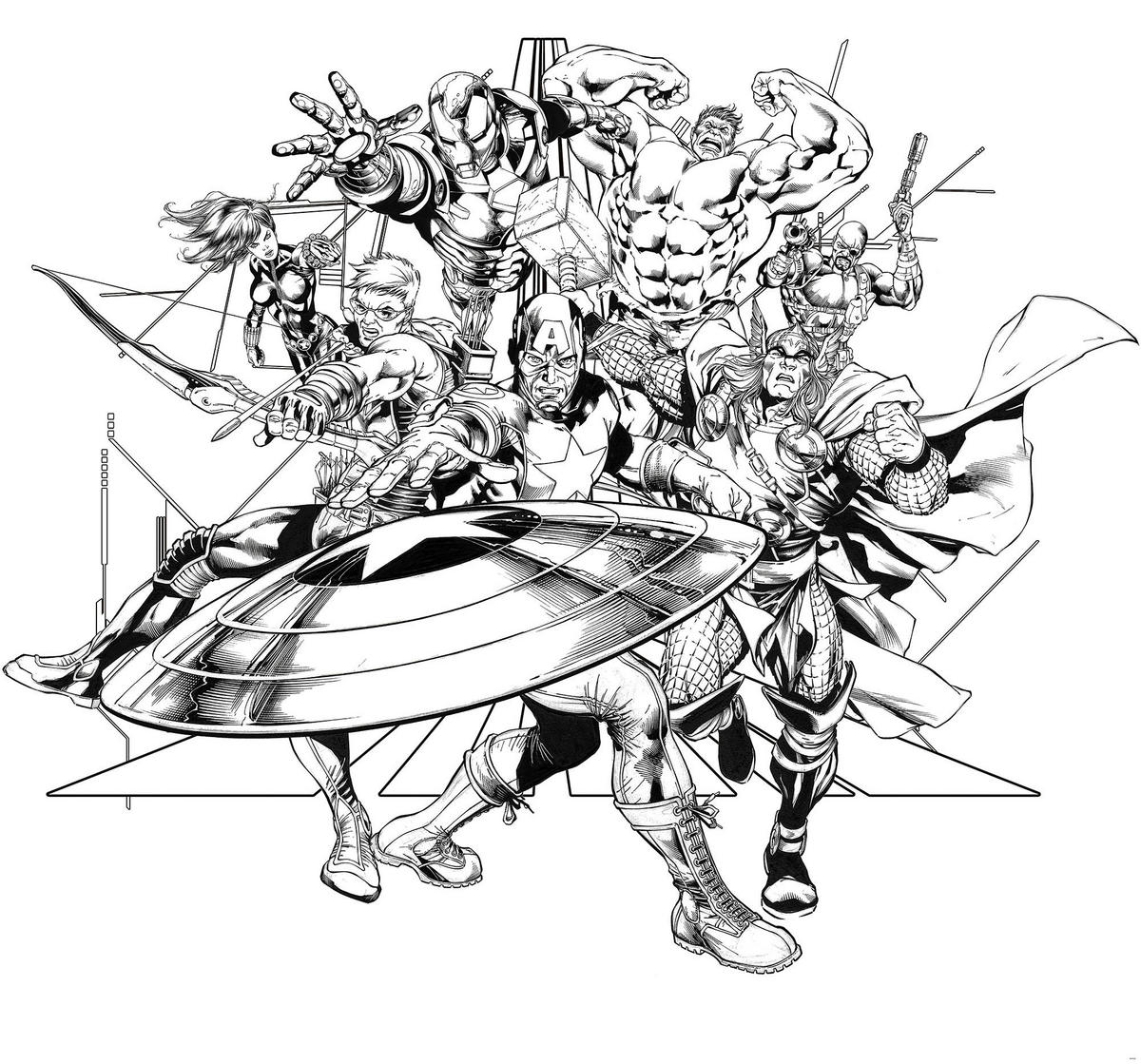 Komar Fototapete Avengers Black and White IADX6-066 B/H: ca. 300x280 cm Avengers Black and White IADX6-066 - (300,00/280,00cm) - Komar