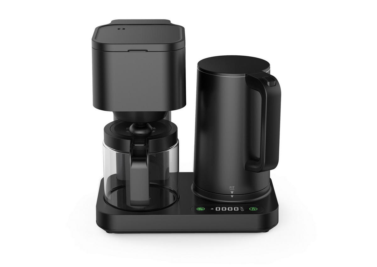WKM 2 in 1 Kaffeemaschine und Wasserkocher KWK-1600 schwarz Kunststoff Glas Kaffeemaschine/u.Wasserkocher_2in1 - schwarz - WKM