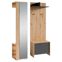Garderobenset BEN Set 3-tlg. Eiche anthrazit BEN Set 3-tlg. - Eiche/anthrazit - byLIVING