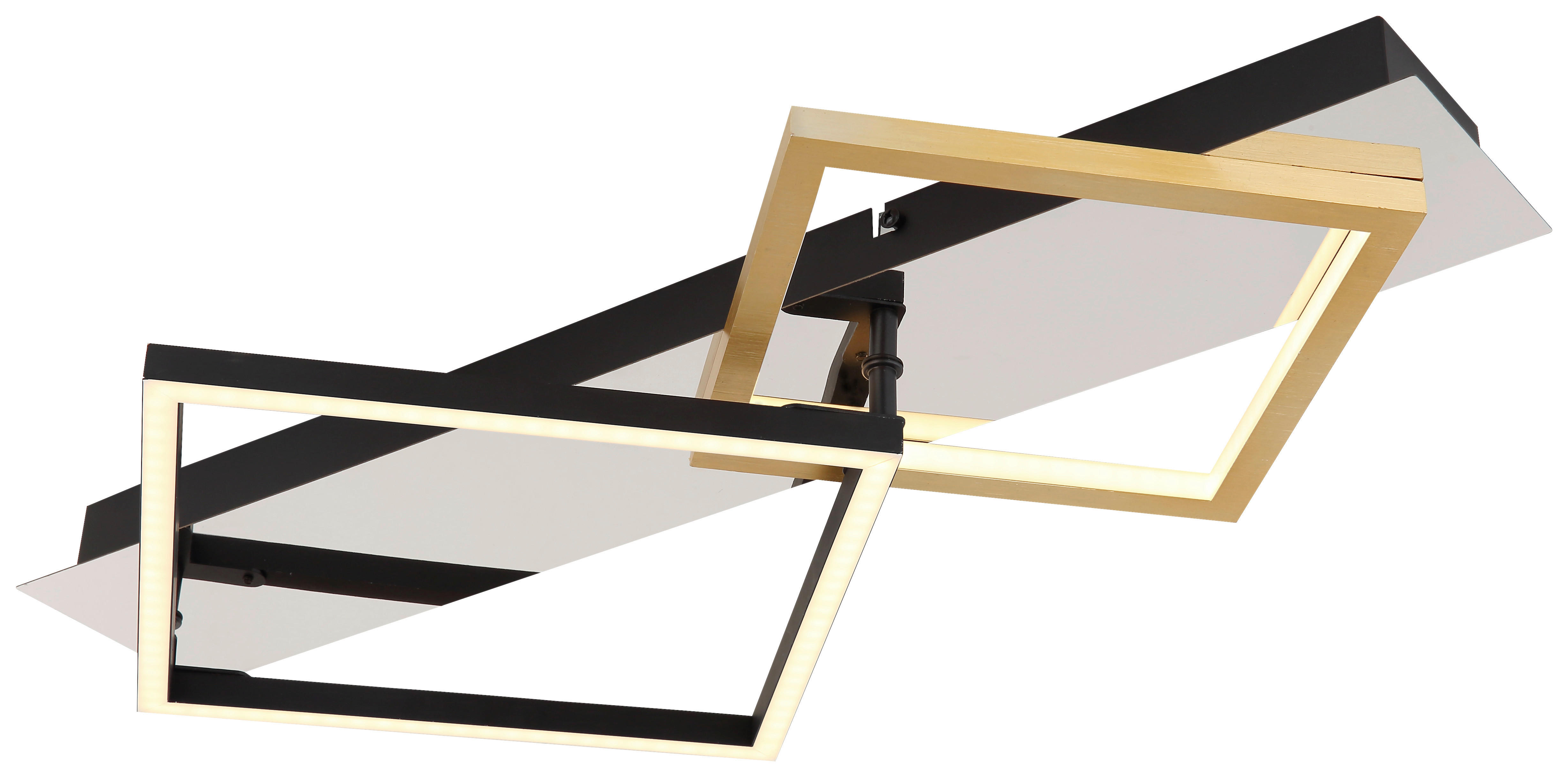 GLOBO LED-Deckenleuchte 67847-24 gold mattschwarz Chrom Aluminium Metall Kunststoff B/H/T: ca. 35,5x7x59 cm LESINA - gold/mattschwarz (35,50/7,00/59,00cm) - GLOBO
