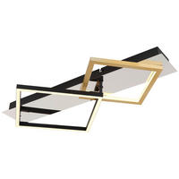 GLOBO LED-Deckenleuchte 67847-24 gold mattschwarz Chrom Aluminium Metall Kunststoff B/H/T: ca. 35,5x7x59 cm LESINA - gold/mattschwarz (35,50/7,00/59,00cm) - GLOBO