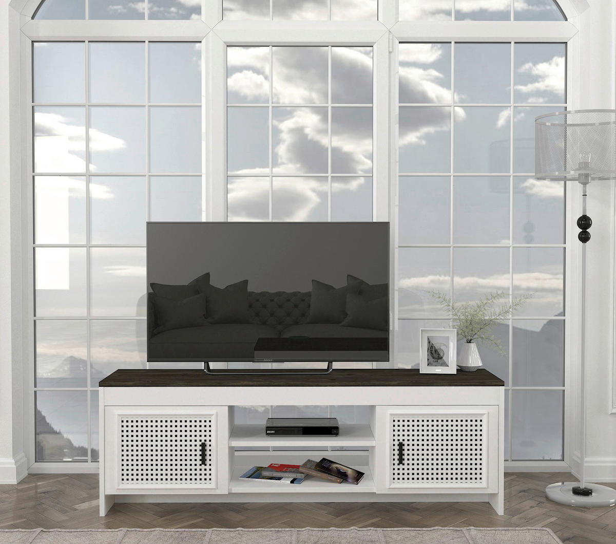 TV-Lowboard Done weiß Rebab B/H/T: ca. 150x48,2x35 cm Done - Rebab/weiß (150,00/48,20/35,00cm) - moebel17