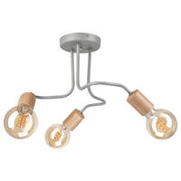 Lamkur Deckenleuchte braun Glas Stahl B/H/L: ca. 40x26x40 cm E27 3 Brennstellen CONOR - braun (40,00/40,00/26,00cm) - Lamkur