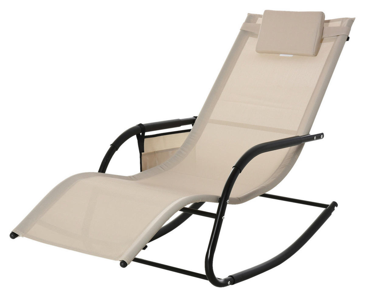 Outsunny Schaukelstuhl braun Metall B/H/L: ca. 62x88x150 cm Schaukelstuhl - braun (150,00/62,00/88,00cm) - Outsunny