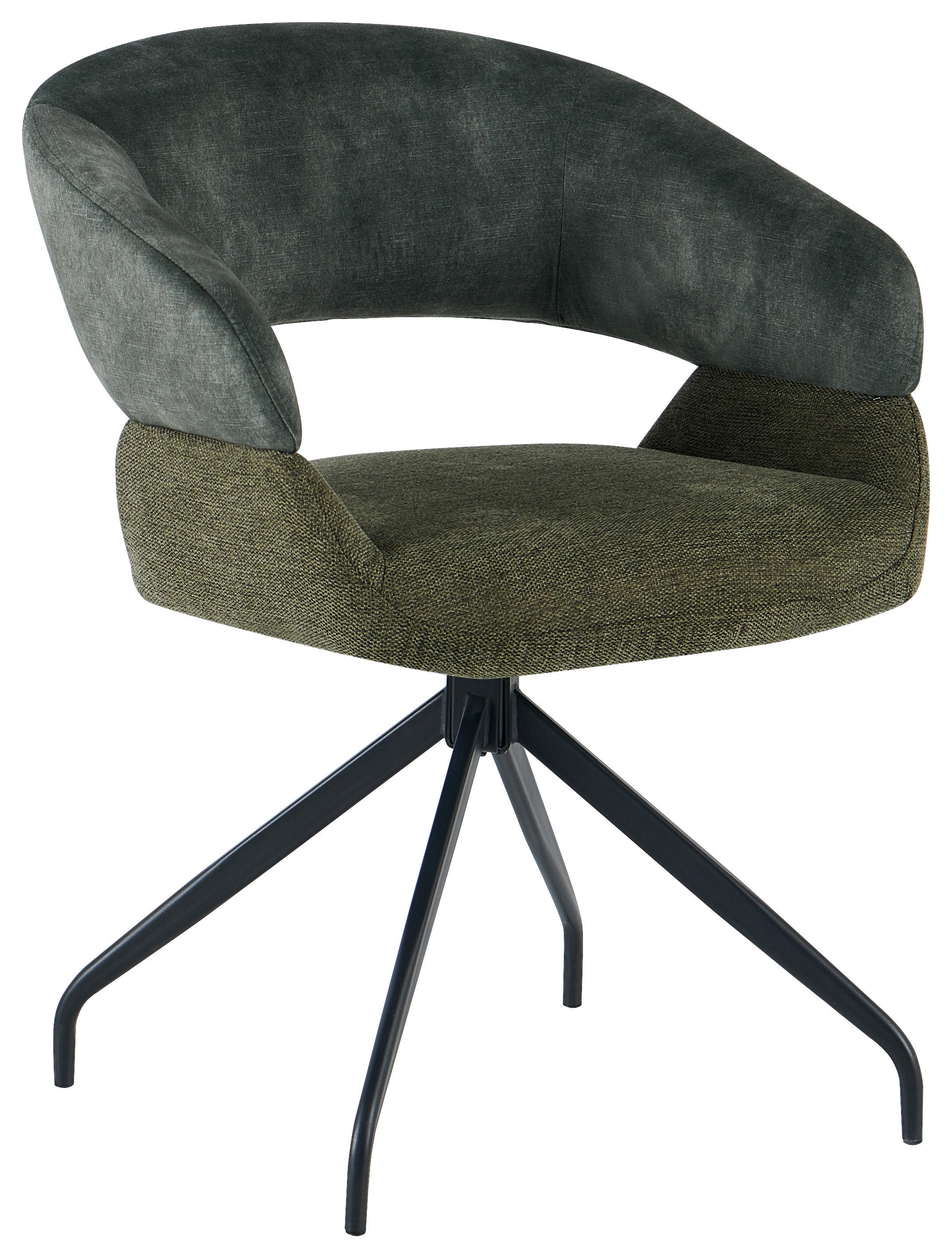 Drehstuhl Miami grün Webstoff Velourstoff B/H/T: ca. 61x84x64 cm Miami - schwarz/grün (61,00/84,00/64,00cm)