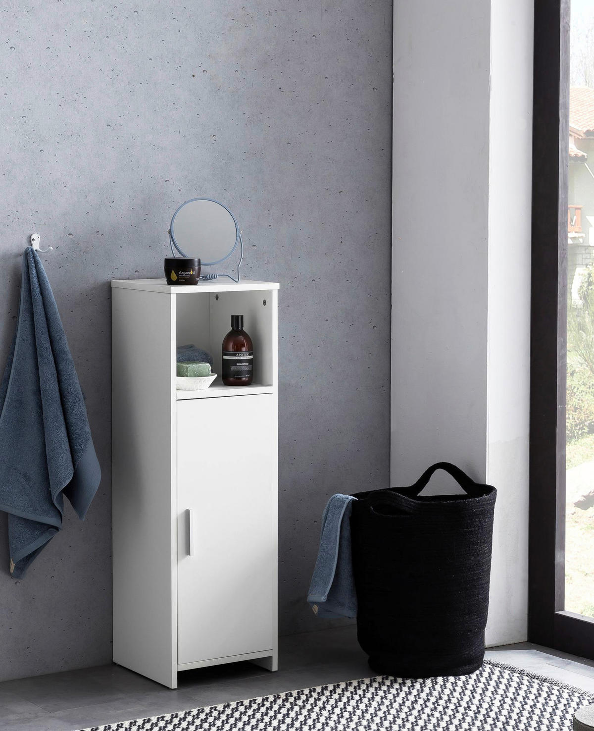 Badkommode weiß B/H/T: ca. 30x96x30 cm Badschrank - weiß (30,00/96,00/30,00cm) - Wohnling