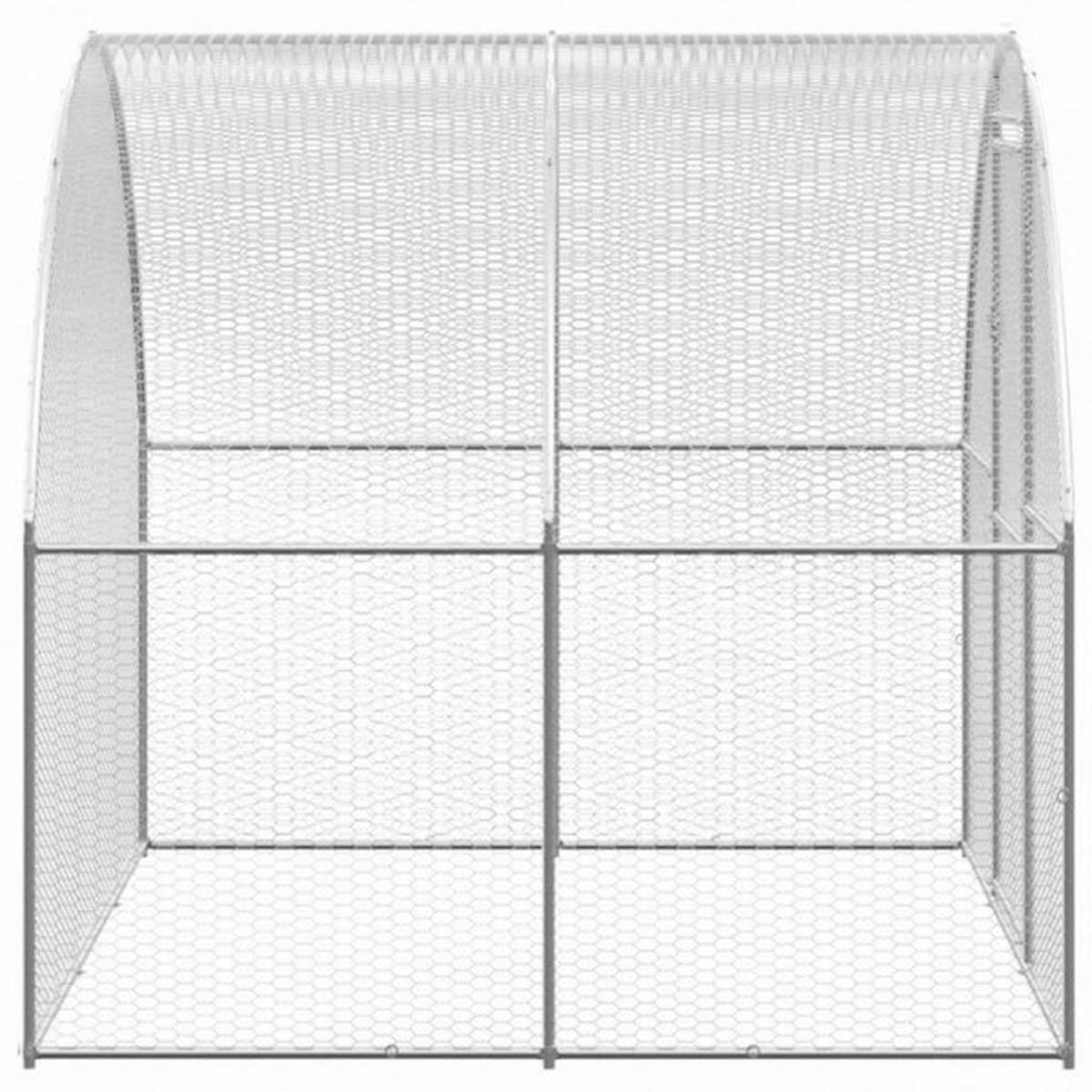 VidaXL Hühnerstall silber Stahl B/H/L: ca. 3x200x300 cm Hühnerstall - silber (300,00/3,00/200,00cm) - VidaXL