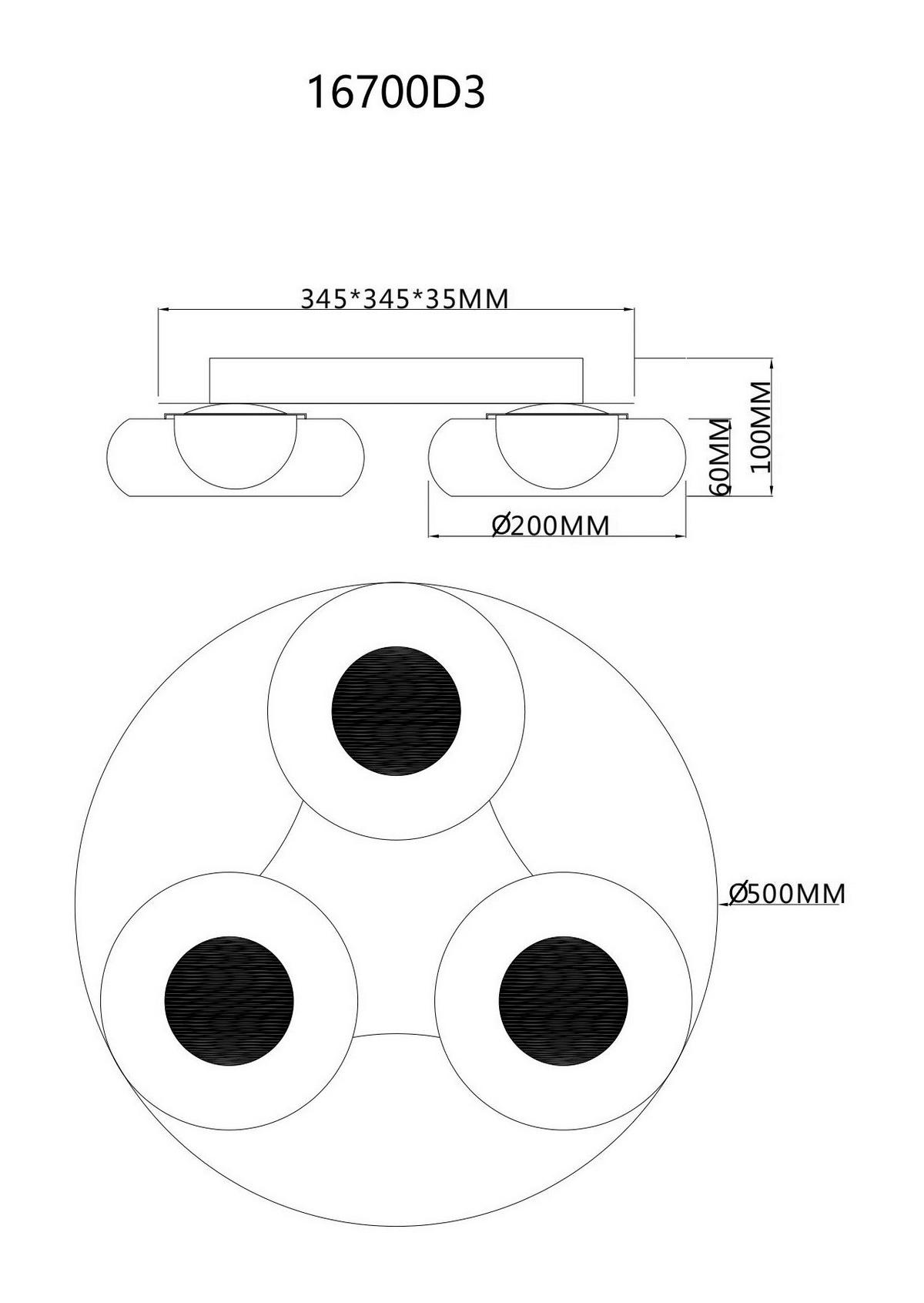 GLOBO Deckenleuchte Deckenleuchte-Carlene - schwarz/Rauch (52,00/49,00/15,50cm) - GLOBO