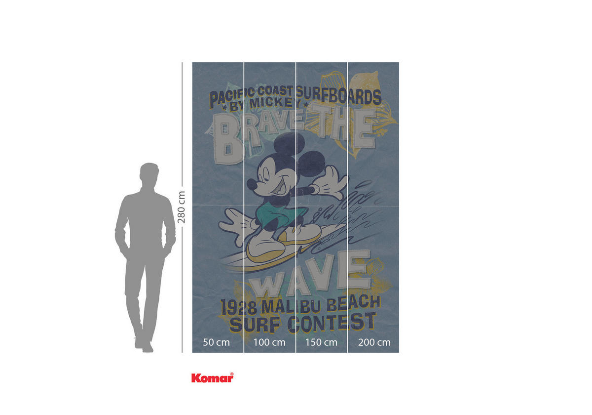 Komar Fototapete Mickey Brave the Wave IADX4-014 B/H: ca. 200x280 cm Mickey Brave the Wave IADX4-014 - (200,00/280,00cm) - Komar