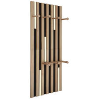 GLOBO Wandleuchte weiß braun mattschwarz Kunststoff Metall Holz B/H: ca. 50x110 cm 1.0 Brennstellen Duane - braun/weiß (50,00/110,00cm) - GLOBO