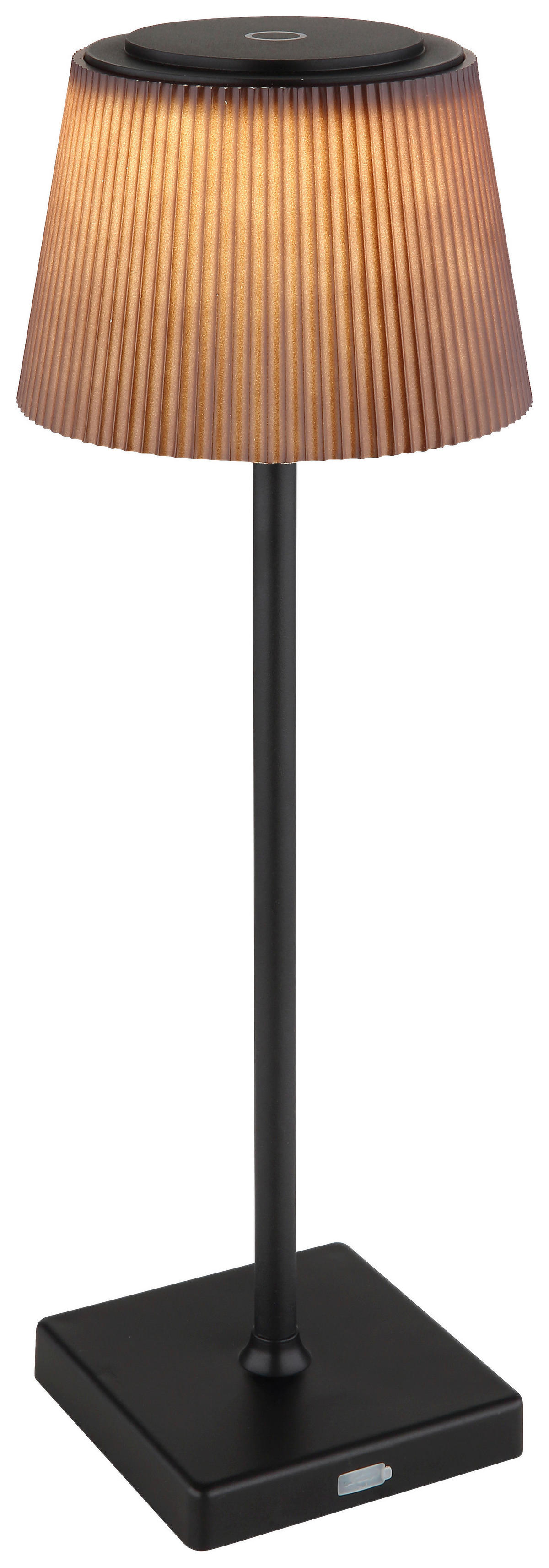 GLOBO LED-Tischleuchte braun mattschwarz Kunststoff Metall H/D: ca. 38x13 cm GREGOIR - braun/mattschwarz (13,00/38,00cm) - GLOBO