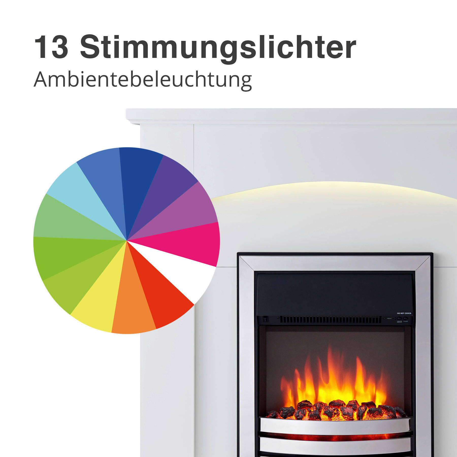 RICHEN Elektrischer Kamin Cosma weiß B/...