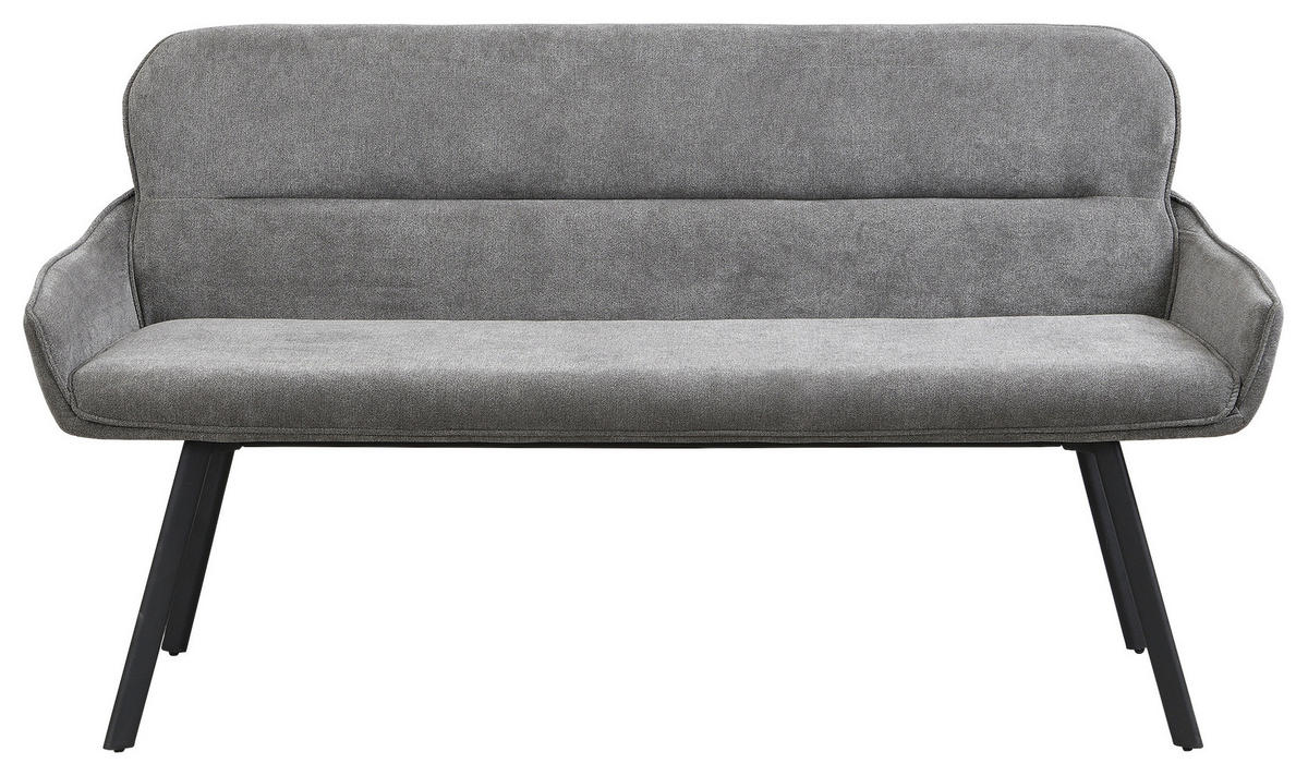 Sitzbank RICO schwarz grau Stoff Metall B/H/T: ca. 140x90x62 cm RICO - schwarz/grau (140,00/90,00/62,00cm) - byLIVING