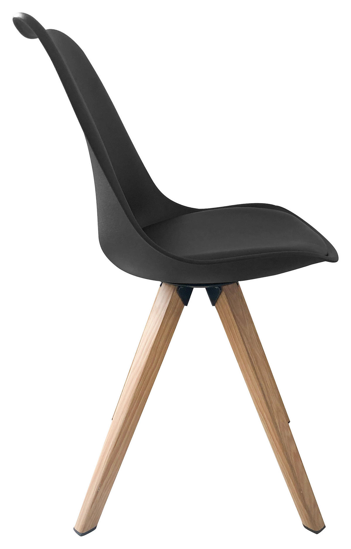 Stuhl KIRA  2er-Set schwarz schwarz Eiche Kunststoff Kunstleder Metall B/H/T: ca. 48x86x55,5 cm KIRA  2er-Set - Eiche/schwarz (48,00/86,00/55,50cm) - byLIVING