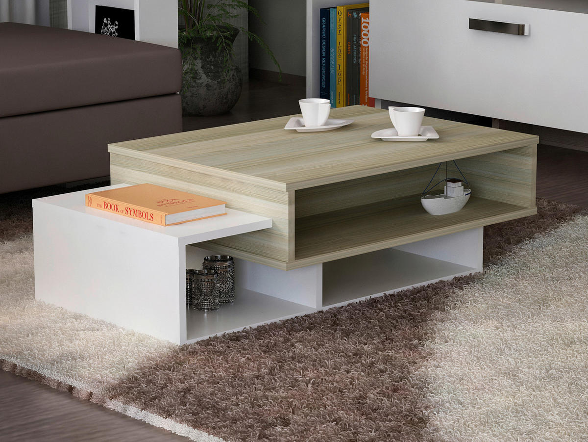 Couchtisch Tab weiß Cordoba Nachbildung B/H/T: ca. 105x32x60 cm Tab - Cordoba/weiß (105,00/32,00/60,00cm) - moebel17