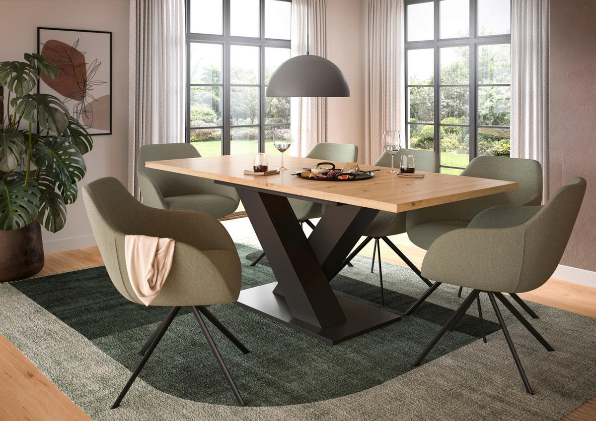 Esstisch Motion Artisan Nachbildung B/H/T: ca. 150x76x80 cm Motion - dunkelgrau (150,00/76,00/80,00cm) - xonox.home