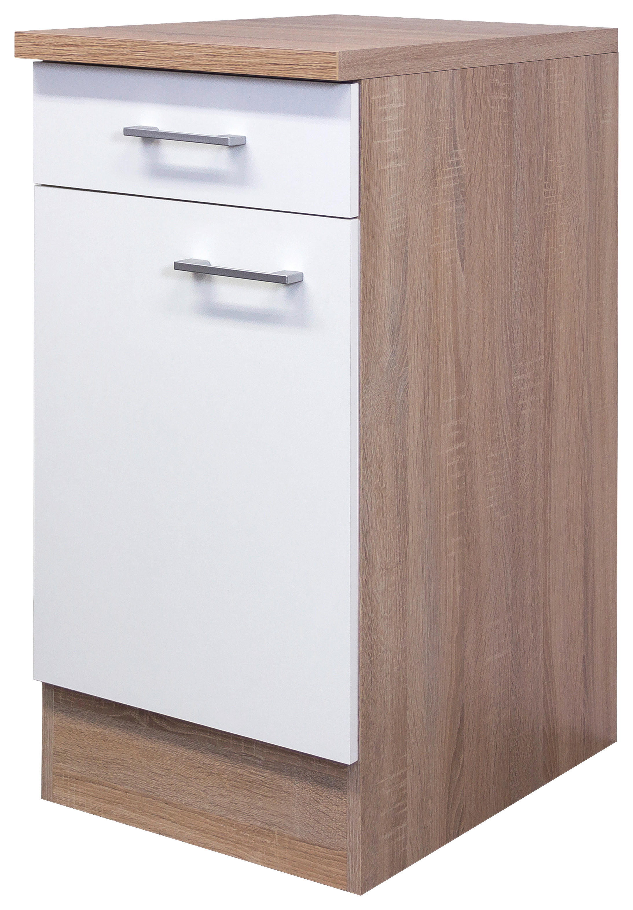 Unterschrank Samoa weiß Eiche Nachbildung B/H/T: ca. 40x85x60 cm Samoa - Eiche/weiß (40,00/85,00/60,00cm) - Flex-Well