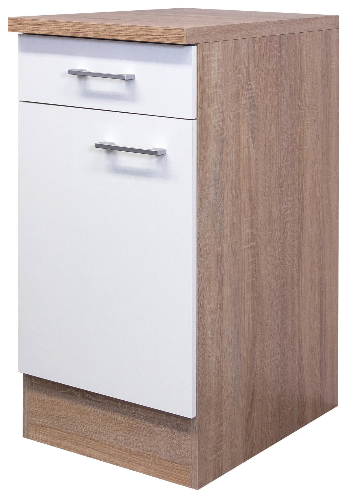 Unterschrank Samoa weiß Eiche Nachbildung B/H/T: ca. 40x85x60 cm Samoa - Eiche/weiß (40,00/85,00/60,00cm) - Flex-Well