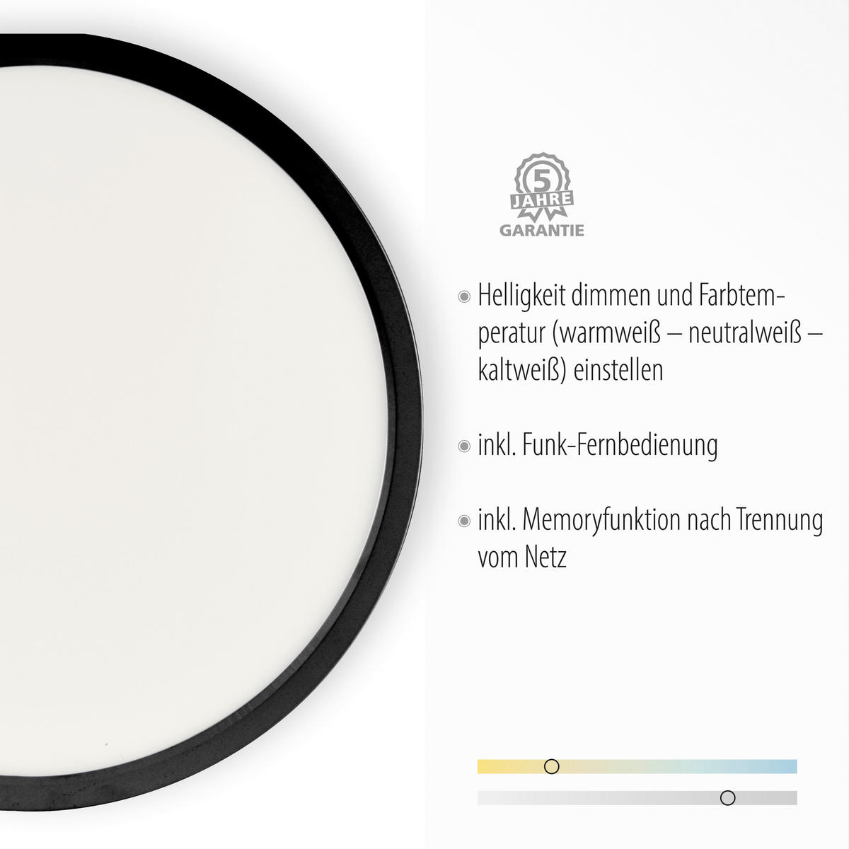 Just Light LED-Deckenpanel FLAT 15571-18 weiß schwarz Kunststoff Metall H/D: ca. 4,5x40 cm 1 Brennstellen FLAT - weiß/schwarz (40,00/4,50cm) - Just Light