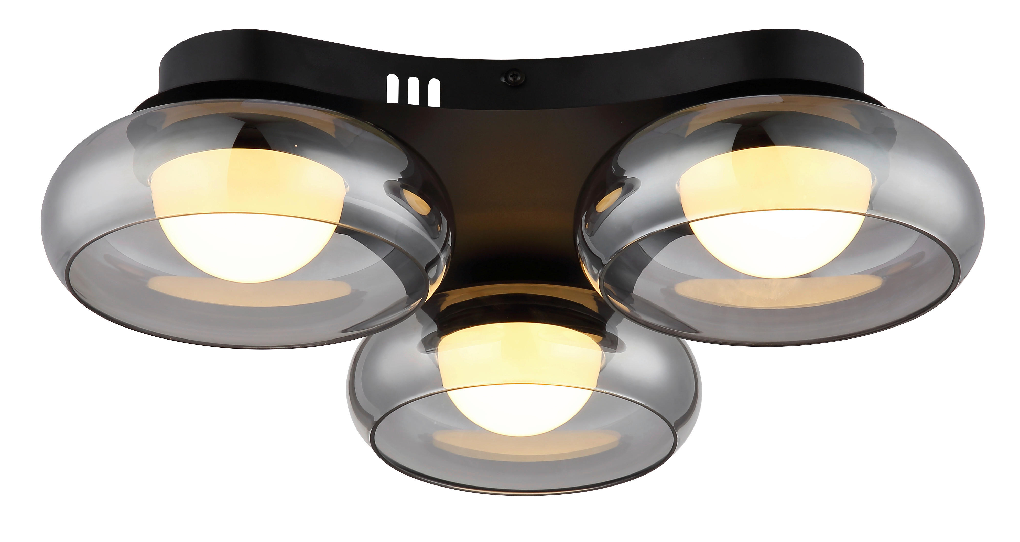 GLOBO Deckenleuchte Deckenleuchte-Carlene - schwarz/Rauch (52,00/49,00/15,50cm) - GLOBO